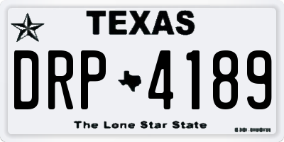 TX license plate DRP4189