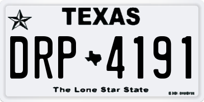 TX license plate DRP4191