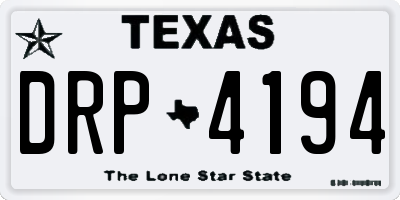 TX license plate DRP4194