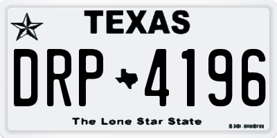 TX license plate DRP4196