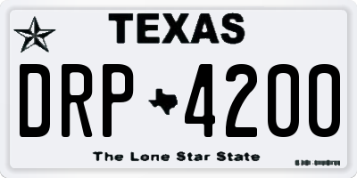 TX license plate DRP4200