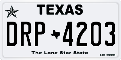 TX license plate DRP4203
