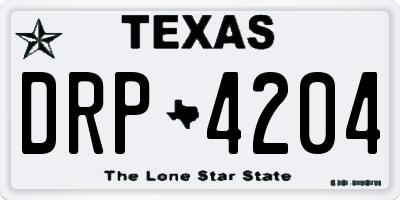 TX license plate DRP4204