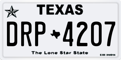 TX license plate DRP4207