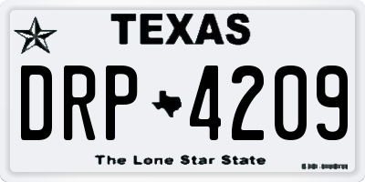 TX license plate DRP4209
