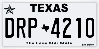 TX license plate DRP4210