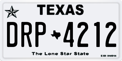 TX license plate DRP4212