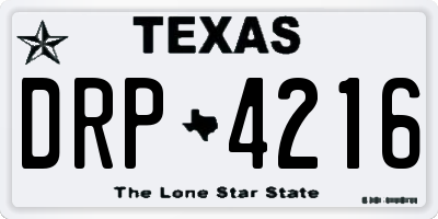 TX license plate DRP4216