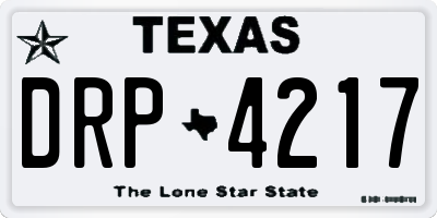 TX license plate DRP4217