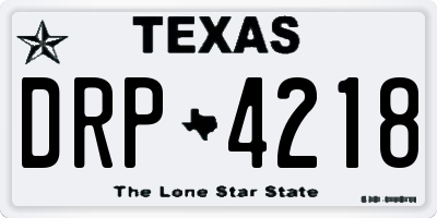 TX license plate DRP4218