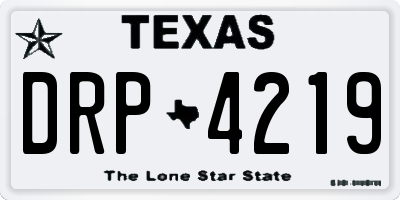TX license plate DRP4219