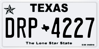 TX license plate DRP4227