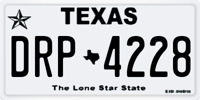 TX license plate DRP4228