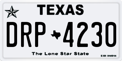 TX license plate DRP4230