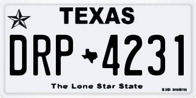 TX license plate DRP4231