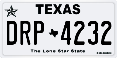 TX license plate DRP4232