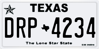 TX license plate DRP4234