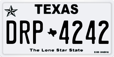TX license plate DRP4242