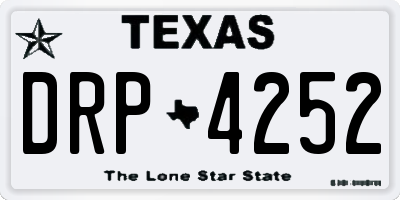 TX license plate DRP4252