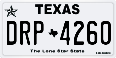 TX license plate DRP4260