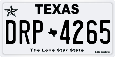 TX license plate DRP4265