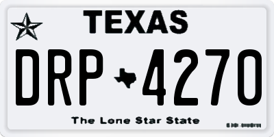 TX license plate DRP4270