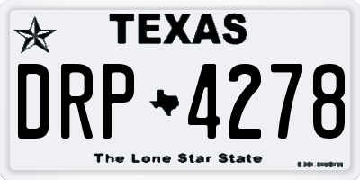TX license plate DRP4278