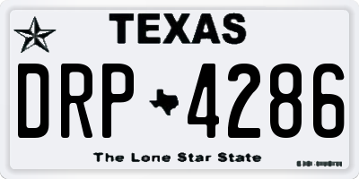 TX license plate DRP4286