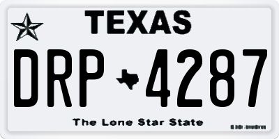 TX license plate DRP4287