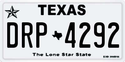 TX license plate DRP4292