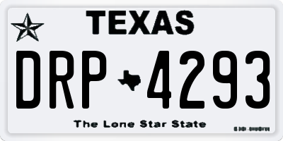 TX license plate DRP4293