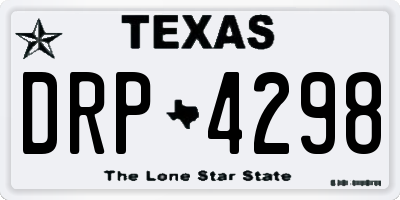 TX license plate DRP4298