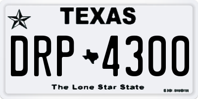 TX license plate DRP4300