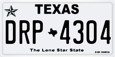 TX license plate DRP4304