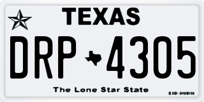 TX license plate DRP4305