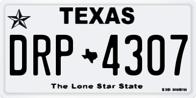 TX license plate DRP4307