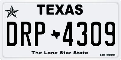 TX license plate DRP4309