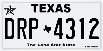 TX license plate DRP4312