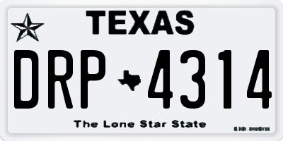 TX license plate DRP4314