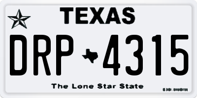 TX license plate DRP4315