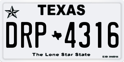 TX license plate DRP4316