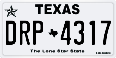 TX license plate DRP4317