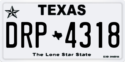 TX license plate DRP4318