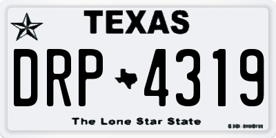 TX license plate DRP4319