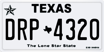 TX license plate DRP4320