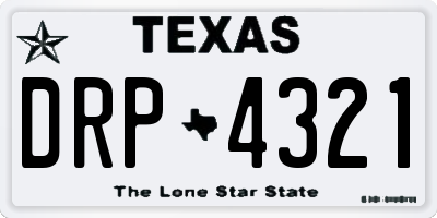 TX license plate DRP4321