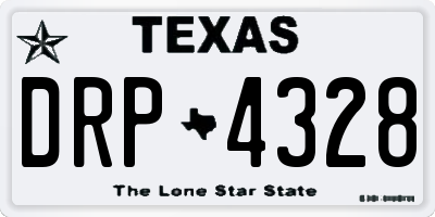 TX license plate DRP4328