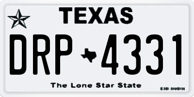 TX license plate DRP4331