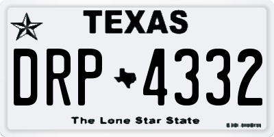 TX license plate DRP4332