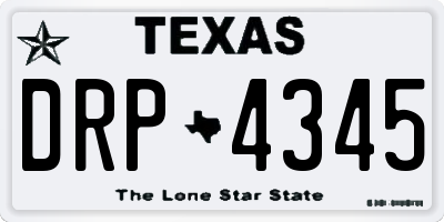 TX license plate DRP4345